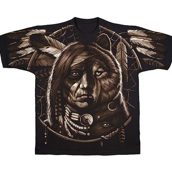 Dream Spirit Men's T-shirt 2-side Graphic Tee Adult Size - Picture 1 of 2